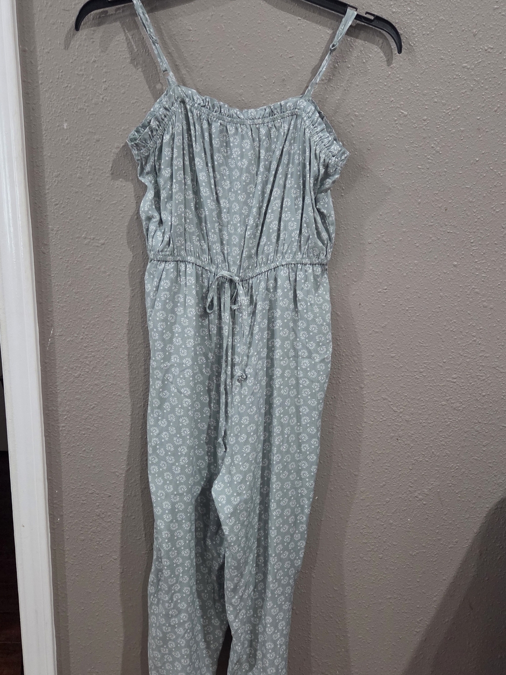 As U Wish Pale Blue Floral Spaghetti-Strap Jumpsuit
